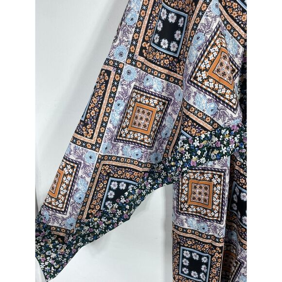 Umgee NWT Purple Boho Patchwork Floral Kimono Boutique Gypsy Kimono Duster S M L - Picture 6 of 9